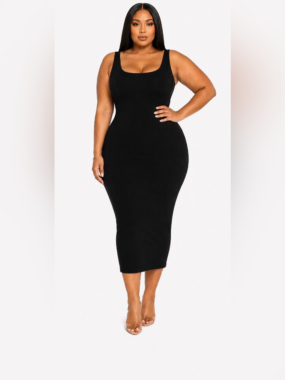Naked Wardrobe NW Hourglass Midi Dress Black